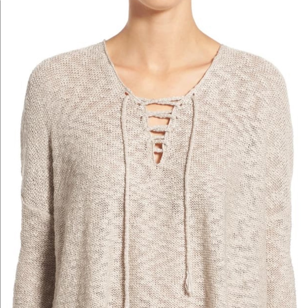 NWT Love By Design Lace-Up Pullover